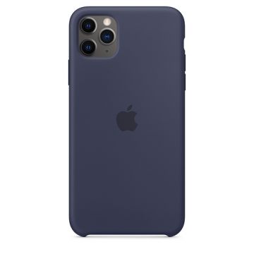 Capac protectie spate Apple Silicone Case pentru iPhone 11 Pro Max Midnight Blue