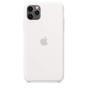 Capac protectie spate Apple Silicone Case pentru iPhone 11 Pro Max White