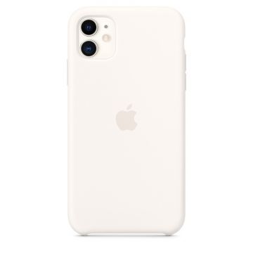 Capac protectie spate Apple Silicone Case pentru iPhone 11 White