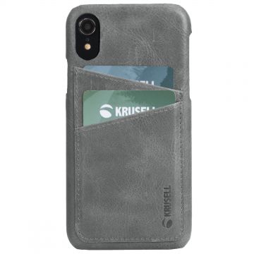 Capac protectie spate Krusell Sunne Cover 2 Card pentru Apple iPhone XR 6.1″ Leather Vintage Grey