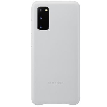 Capac protectie spate Samsung Leather Cover pentru Galaxy S20 Light Grey