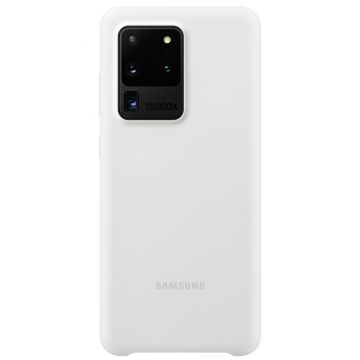 Capac protectie spate Samsung Silicone Cover pentru Galaxy S20 Ultra White