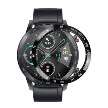 Folie de protectie ecran fullsize 3D pentru Huawei Watch Magic 2 46mm din fibra de sticla si hidrogel negru
