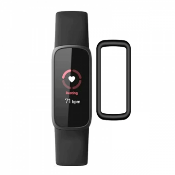 Folie de protectie ecran fullsize pentru Fitbit Luxe curbata 3D negru