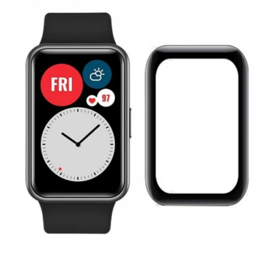 Folie de protectie ecran fullsize pentru Huawei Watch Fit / Honor Watch ES curbata 3D negru