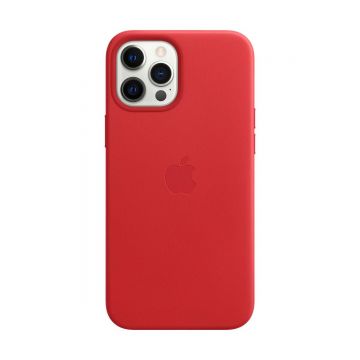 Husa Apple Leather Case MagSafe pentru iPhone 12 Pro Max Red