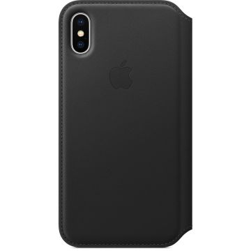 Husa Apple Leather Folio pentru iPhone X Black