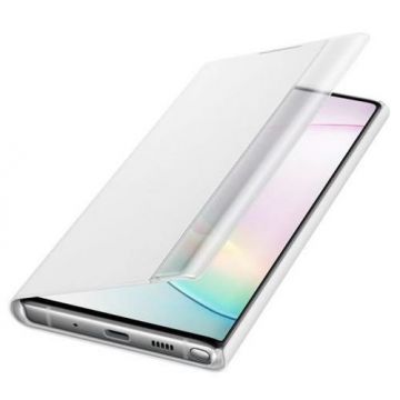 Husa Clear View Cover Samsung pentru Samsung Galaxy Note10 Alb