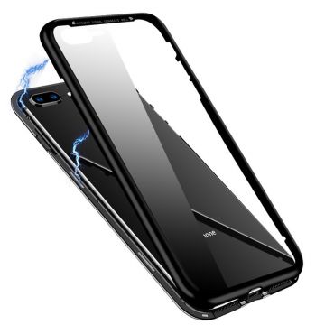 Husa de protectie 360, iPhone X/XS , magnetica cu sticla tempera 9H pe spate, Negru