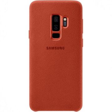Husa protectie spate Samsung Alcantara Cover Red pt Galaxy S9 Plus