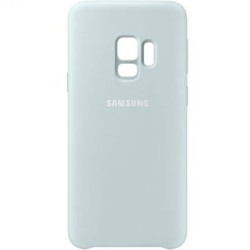 Husa protectie spate Samsung Silicone Cover Blue pt Galaxy S9