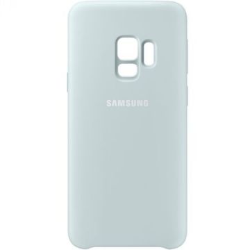 Husa protectie spate Samsung Silicone Cover Blue pt Galaxy S9