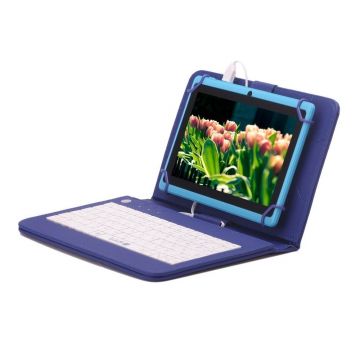 Husa Tableta 9 Inch Cu Tastatura Micro Usb Model X , Albastru C15