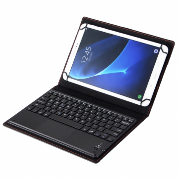 Husa universala cu tastatura detasabila bluetooth si touchpad pentru tablete 7 - 8 inch Android/Windows negru