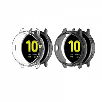 Set 2 huse din TPU tip rama ecran pentru Samsung Galaxy Watch Active 2 40mm 1.2inch gri incolor