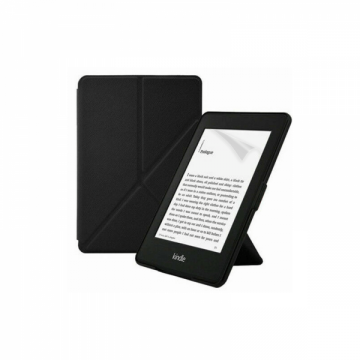 Set 2 in 1 pentru eBook Reader Kindle 2019 10th generation cu husa KRASSUS flip cover tip origami si folie ecran negru
