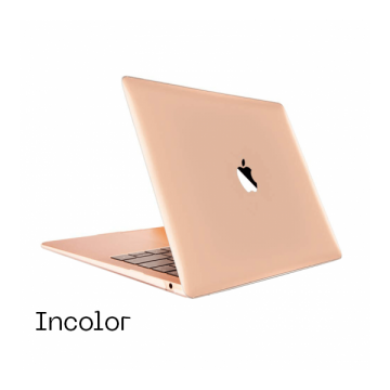 Set protectie 2 in 1 pentru MacBook Air 13.3 inch A1932/A2179/ A2337 cu husa din plastic lucios si folie ecran TPU incolor