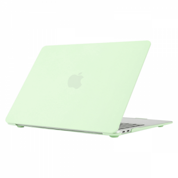 Set protectie 2 in 1 pentru MacBook Air 13.3 inch A1932 / A2179 / A2337 cu husa din plastic mat cauciucat si folie ecran TPU verde