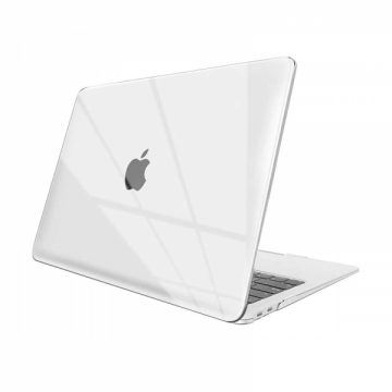 Set protectie 2 in 1 pentru MacBook Pro 13 inch 2016/2020 A1706 / A1708 / A1989 / A2159 / A2251/A2289 / A2338 cu husa din plastic lucios si folie ecran TPU incolor