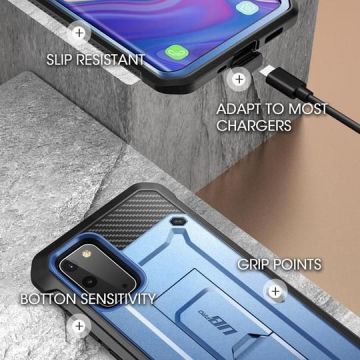 Carcasa 360 grade Supcase Unicorn Beetle Pro compatibila cu Samsung Galaxy S20 Metallic Blue