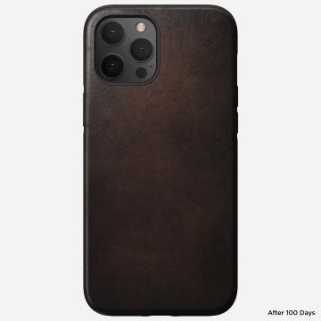 Carcasa din piele naturala NOMAD Rugged compatibila cu iPhone 12 Pro Max Brown