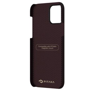 Carcasa PITAKA MagEZ Plain compatibila cu iPhone 12 Mini Black/Red