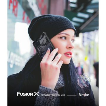 Carcasa Ringke Fusion X compatibila cu Samsung Galaxy Note 10 Lite Camo Black