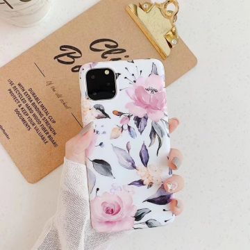 Carcasa Tech-Protect Floral compatibila cu Samsung Galaxy A41 White