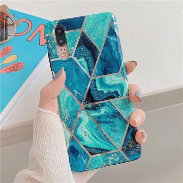 Carcasa TECH-PROTECT Marble Huawei P40 Lite Blue