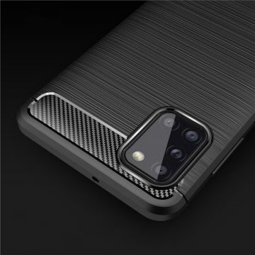 Carcasa TECH-PROTECT TPUCARBON compatibila cu Samsung Galaxy A31 Black