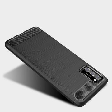 Carcasa TECH-PROTECT TPUCARBON compatibila cu Samsung Galaxy A41 Black