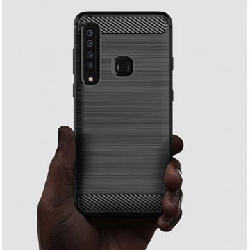 Carcasa TECH-PROTECT TPUCARBON compatibila cu Samsung Galaxy A9 (2018) Black