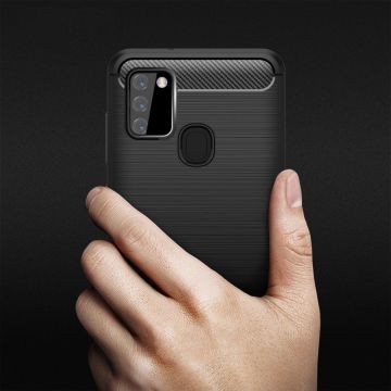 Carcasa TECH-PROTECT TPUCARBON compatibila cu Samsung Galaxy M31 Black