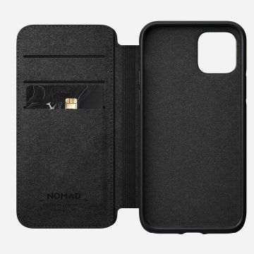 Husa din piele naturala NOMAD Rugged Folio compatibila cu iPhone 11 Pro Black