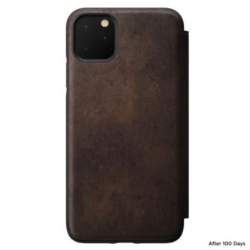 Husa din piele naturala NOMAD Rugged Folio compatibila cu iPhone 11 Pro Max Brown