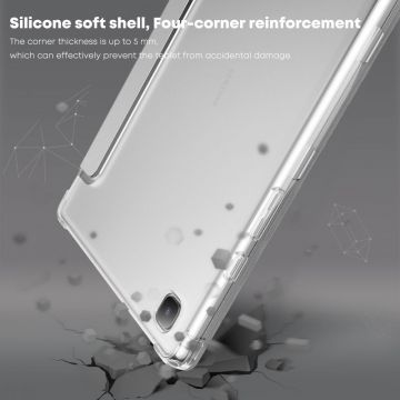 Husa Infiland Smart Stand compatibila cu Samsung Galaxy Tab A7 10.4 inch Silver