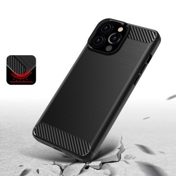 Carcasa Flexible Carbon compatibila cu iPhone 13 Pro Max Black