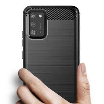 Carcasa Flexible Carbon compatibila cu Samsung Galaxy A02s Black