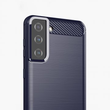 Carcasa Flexible Carbon compatibila cu Samsung Galaxy S21 Plus Blue