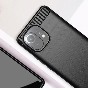 Carcasa Flexible Carbon compatibila cu Xiaomi Mi 11 Black