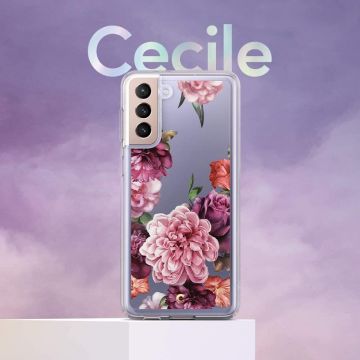 Carcasa Spigen Cecile compatibila cu Samsung Galaxy S21 Plus Rose Floral