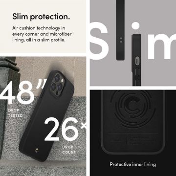 Carcasa Spigen Ciel Leather Brick compatibila cu iPhone 13 Pro Max Black