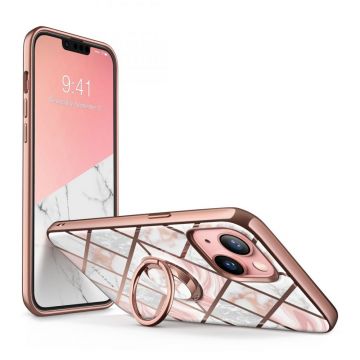 Carcasa stylish Supcase Cosmo Snap compatibila cu iPhone 13 Marble Pink