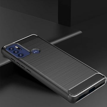Carcasa TECH-PROTECT TPUCARBON compatibila cu Motorola Moto G60s Black
