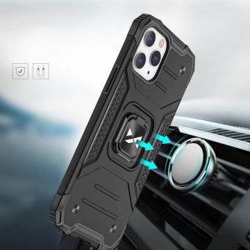 Carcasa Wozinsky Ring Armor compatibila cu iPhone 13, Functie magnetica, Black