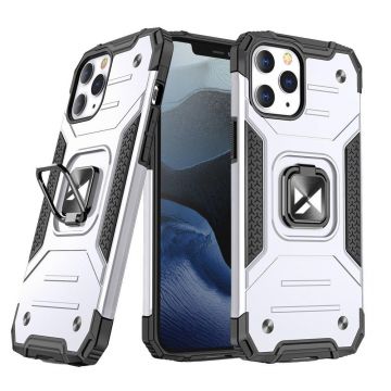 Carcasa Wozinsky Ring Armor compatibila cu iPhone 13 Pro Max, Functie magnetica, Silver