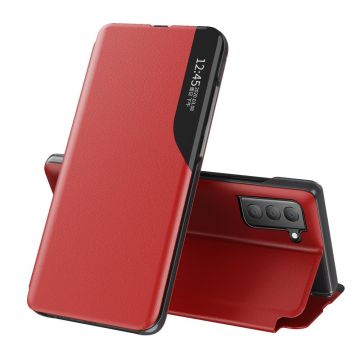 Husa Eco Leather View compatibila cu Samsung Galaxy S21 FE 5G Red