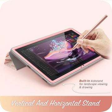 Husa Supcase Cosmo compatibila cu Samsung Galaxy Tab S7 FE 5G 12.4 inch cu protectie display, Marble