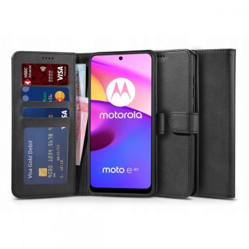 Husa TECH-PROTECT Wallet compatibila cu Motorola Moto E20/E30/E40 Black