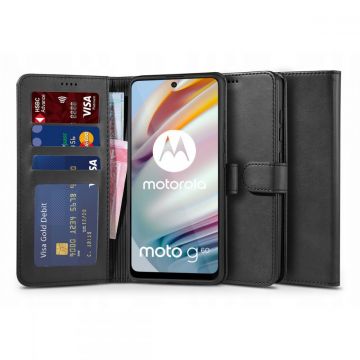 Husa TECH-PROTECT Wallet compatibila cu Motorola Moto G60 Black